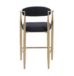Modern Boucle Bar Stools Set Of 2 Modern Upholstered Bar Height Barstools Vintage High Island Chairs With Metal Frame Back Arms For Kitchen Home Pub Dining Room