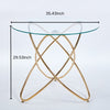 Dining Table With Golden Metal Leg And Tempered Glass,Modern Space Saving Kitchen Table For Living Room,golden Color Metal Legs