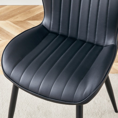 The Black Minimalist Ergonomic Dining Chair Comes In A Pack Of 4, With A Comfortable Design Of Extended And Curved Seat Cushions, Unlocking A Comfortable And Minimalist New Sitting Posture.
