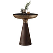 Tempered Glass Round Light Luxury Modern Solid Wood Side Table