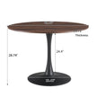TULIP DINING TABLE ,Dia. 106cm ROUND, Nature Wood, GOLEN LEG 1pc Per Ctn