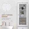 Kleankin Slim Bathroom Storage Cabinet Tall Narrow Linen Tower With Acrylic Door Drawer And Shelves White