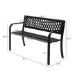 47 Inch PVC Mesh Backrest Black Iron Bench