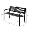 47 Inch PVC Mesh Backrest Black Iron Bench