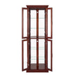 Lighted Curio Display Cabinet With Adjustable Shelves & Mirrored Back Panel