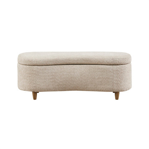Boucle Flip Top Storage Bench Taupe See Below