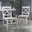 Acacia Wood Dining Chairs, Light Grey Wash, 21D X 17.75W X 35.5H Inch  Set Of 2