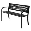 47 Inch PVC Mesh Backrest Black Iron Bench