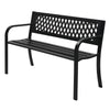 47 Inch PVC Mesh Backrest Black Iron Bench