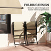 Set Of 2 Outdoor Dining Chairs With High Back, Armrests, Folding Patio Chairs For Patio, Lawn, Camping, Beige