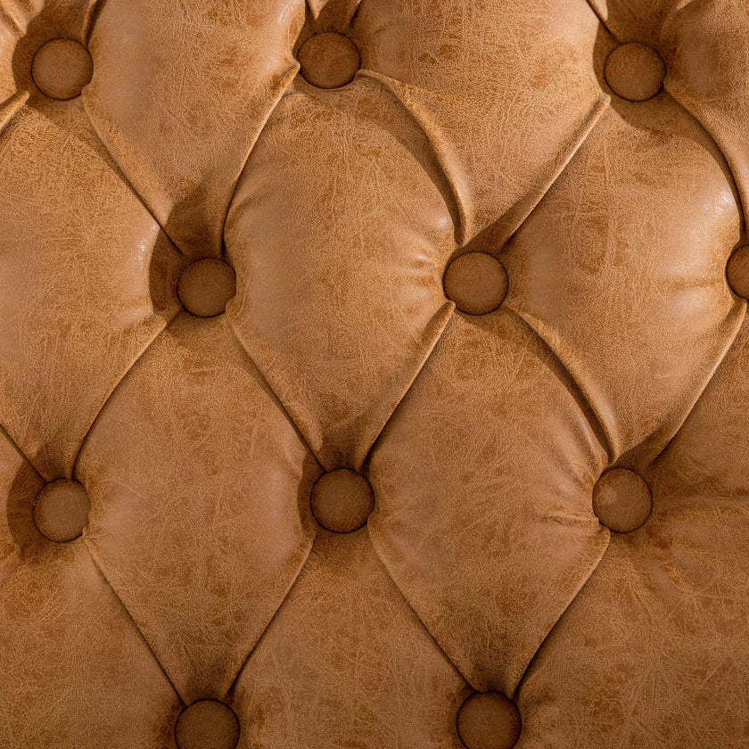 French Style Solid Wood Frame Antique Painting,Hand-pulled Buckle Decoration PU Artificial Leather D