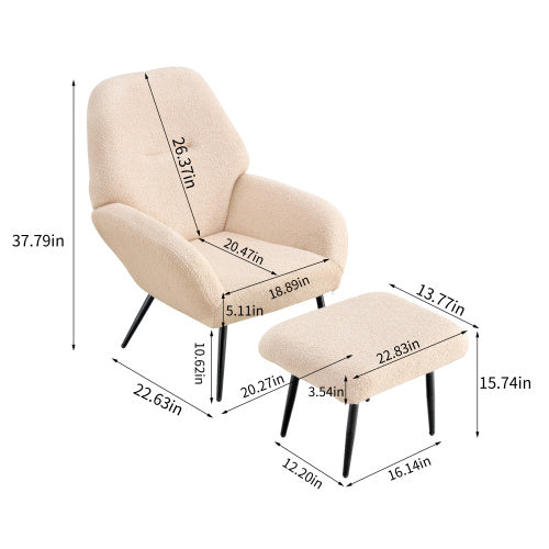 Light Luxury Single Sofa Modern Simple Living Room Balcony Leisure Sofa Chair,white