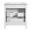 30'' Bathroom Vanity With Ceramic Sink Combo, Free Standing Single Vanity Set With 3 Drawers, Solid Wood Frame Bathroom Storage Cabinet, White