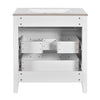 30'' Bathroom Vanity With Ceramic Sink Combo, Free Standing Single Vanity Set With 3 Drawers, Solid Wood Frame Bathroom Storage Cabinet, White