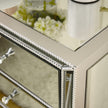 W 22X D 16  X 26.8  Silver Mirror Three Drawer Cabinet