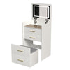 3 In 1 Vanity Desk With Open Top Mirror,Small Make Up Vanity Set With Visible Glass Desktop,Compact Makeup Vanity With 3 Drawers,Dressing Table For Bedroom