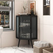 22.25 Floor Corner Cabinet With Glass Door   Shelves For Bathroom, Living Room