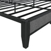 Queen Size Bed Frame With Charging Station, Upholstered Headboard, Metal Platform, Grey