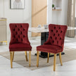 High-end Tufted Solid Wood Contemporary Velvet Upholstered Dining Chair With Golden Stainless Steel Plating Legs,Nailhead Trim,Set Of 2