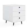 Modern Night Stand Storage Cabinet For Living Room Bedroom, Steel Cabinet With 3 Drawers,Bedside Furniture, Circular Handle