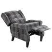 Vintage Armchair Sofa Comfortable Upholstered Leisure Chair  Recliner Chair For Living Room Grey Check