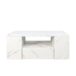 Modern Coffee Tables For Living Room, LED Coffee Table, Storage Coffee Table, Small Coffee Table, Wood Center Table With 2 Drawers And Open Side Shelf