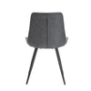Modern Design Dining Chairs 2pc Set Gray Faux Leather Upholstery Black Metal Legs Kitchen Dining Furniture