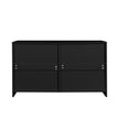 Black Particle Board With Triamcinol, Six Drawer Cabinet