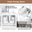 30 Bathroom Vanity With Sink, Multi-functional Bathroom Cabinet With Doors And Drawers, Solid Frame And MDF Board, White