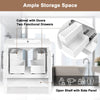 30 Bathroom Vanity With Sink, Multi-functional Bathroom Cabinet With Doors And Drawers, Solid Frame And MDF Board, White