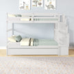 Twin Bunk Beds With Trundle & Stairway Storage In White