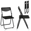 4pcs Black, Cut-out Pattern, Courtyard Plastic Folding Chair