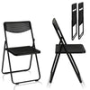 4pcs Black, Cut-out Pattern, Courtyard Plastic Folding Chair
