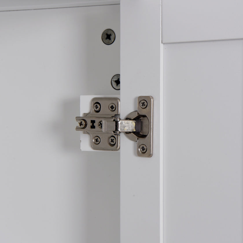 Bathroom Floor Cabinet 2 Doors 6 Shelves Wooden Storage 15.75x11.81