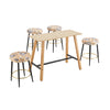 Counter Height Bar Stools Set Of 2, PU Kitchen Stools Upholstered Dining Chair Stools 24 Inches Height With Golden Footrest For Kitchen Island Coffee Shop Bar Home Balcony Silver Leaves Velvet