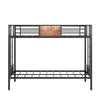 Twin Over Twin Size Metal Bunk Bed With Double Safety Guard Rails, Heavy Duty, Space-Saving Design, Steel Bed For School, Bedroom