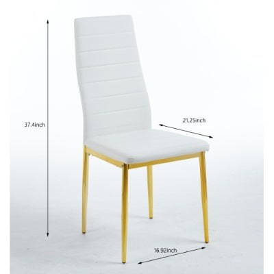 Chair Set Of 4,GOLDEN COLOR LEG,WHITE SEAT