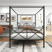 Metal Canopy Bed Frame, Platform Bed Frame Queen With X Shaped Frame Queen Black