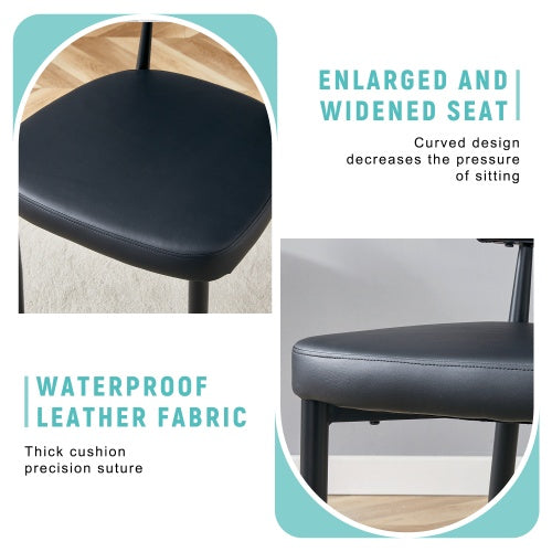 Black Minimalist Ergonomic Dining Chair, With A Curved Backrest For Comfortable Design,Unlocking A Comfortable And Minimalist New Sitting Posture. A Pack Of 4.Available In Black And White.