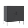 Metal Storage Cabinet With Doors And Adjustable Shelves, Steel Garage Storage Cabinet, Metal File Cabinet For Home Office School Gym, Black