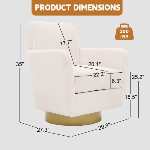 360 Degree Rotation Armchair Cotton Linen Skin Friendly Fabric Ergonomic Design Living Room Chair Bedroom Chair Living Room Chair Suitable For Indoor Home