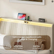 Platform Bed Frame With Fabric Upholstered Headboard And Wooden Slats Support, Fully Upholstered Mattress
