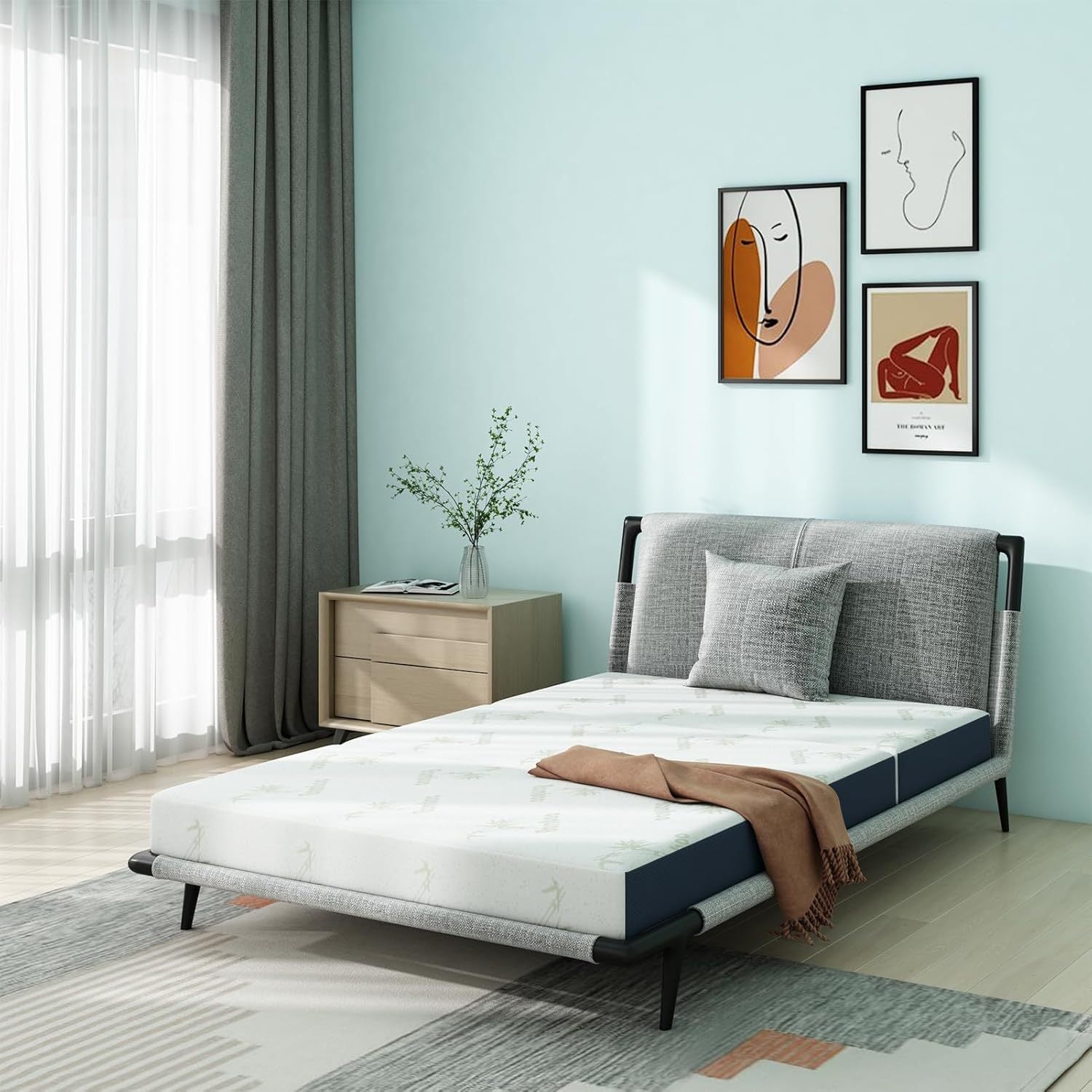 Queen Hybrid Innerspring Mattress, 35.56 Cm Plush Mattress Foam Spring Mattress, Boxed Queen Mattress, Stress Relief, 203.20 X 152.46 X 35.56 Cm Double Mattress, Medium Firmness