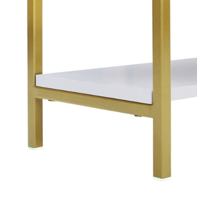 74.8 Inch 5 Tiers Office Bookcase Bookshelf, Display Shelf With Round Top, X Bar Gold Frame