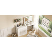 59Makeup Vanity Desk With Mirror, Vanity Mirror With Lights, Dressing Table With 3 Drawers And 2 Cabinets, Vanity Table With Storage Shelves For Bedroom, White