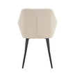 Leisure Modern Living Dining Room Accent Arm Chairs Club Guest With Strong Black Metal Legs, Set Of 2, TEDDY Fabric Beige