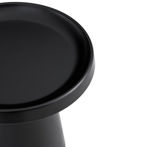 Set Of 2 Round Metal Side Coffee Table Black And White 70cm And Balck 50 Cm