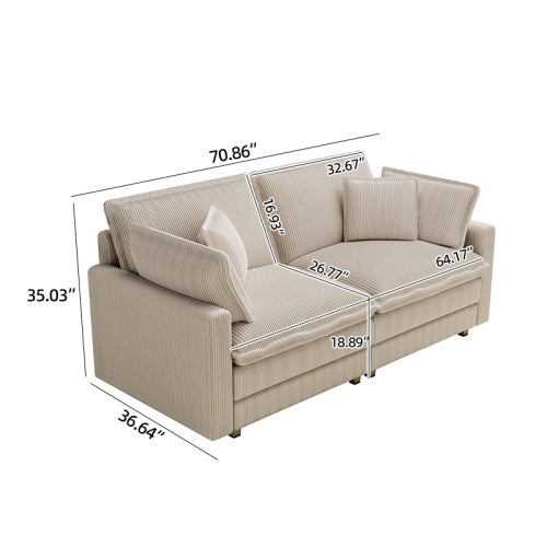 Modular Sectional Sofa,Deep Seat Couch For Living Room , 4 Pillow, Modern L-Shaped Sofa For Living Room Bedroom Apartment