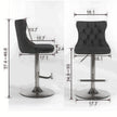 Swivel Velvet Barstools Adjustable 25 33  Seat, Modern Upholstered Chrome Base