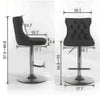 Swivel Velvet Barstools Adjustable 25 33  Seat, Modern Upholstered Chrome Base